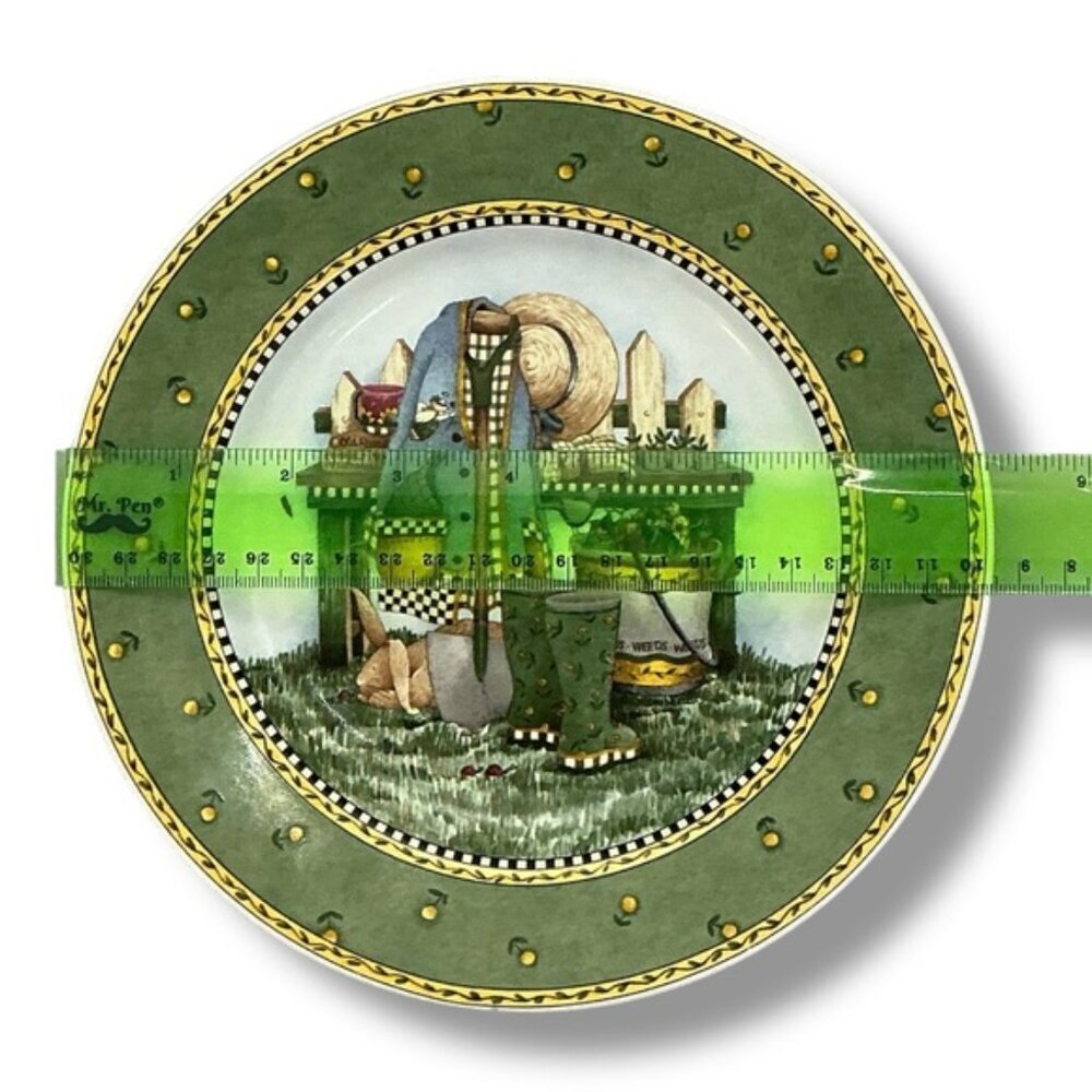Vintage Gardening Theme Plate Debbie Mumm Garden Vignette Sakura Retired 1999 - Picture 8 of 16